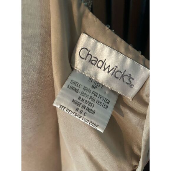 Chadwicks tan neutral color mother of the bride dress wedding guest size 8P - Picture 5 of 8